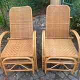 Vintage rattan lounge chairs