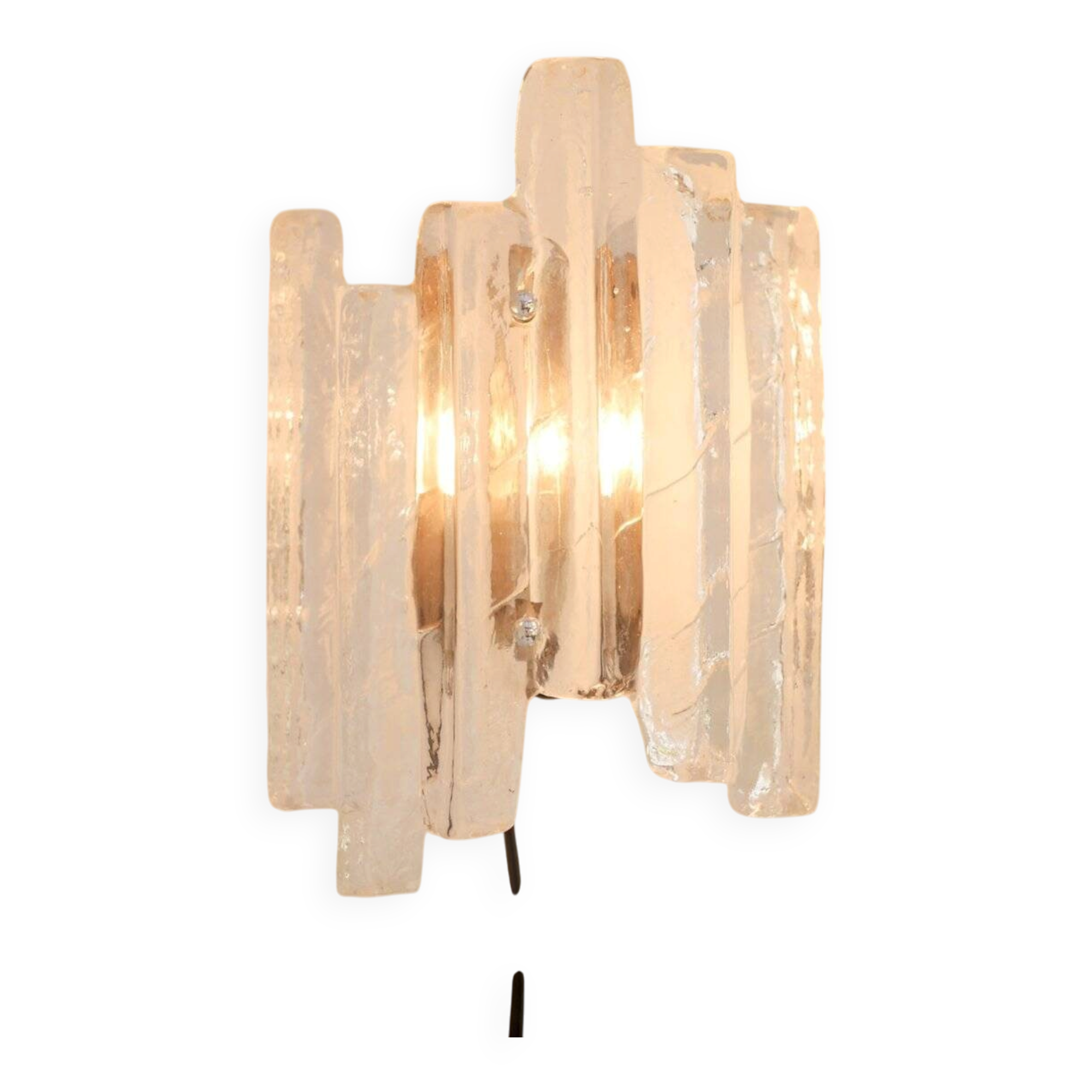 German glass wall sconce from Fischer Leuchten, 1970s