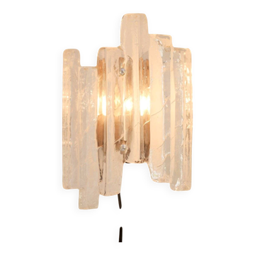 German glass wall sconce from Fischer Leuchten, 1970s