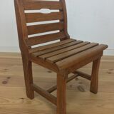 Children's wooden slatted chair