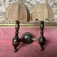 Wall lamp double wood turns 80s