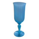 Blue opaline chalice vase