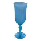 Vase calice opaline bleue