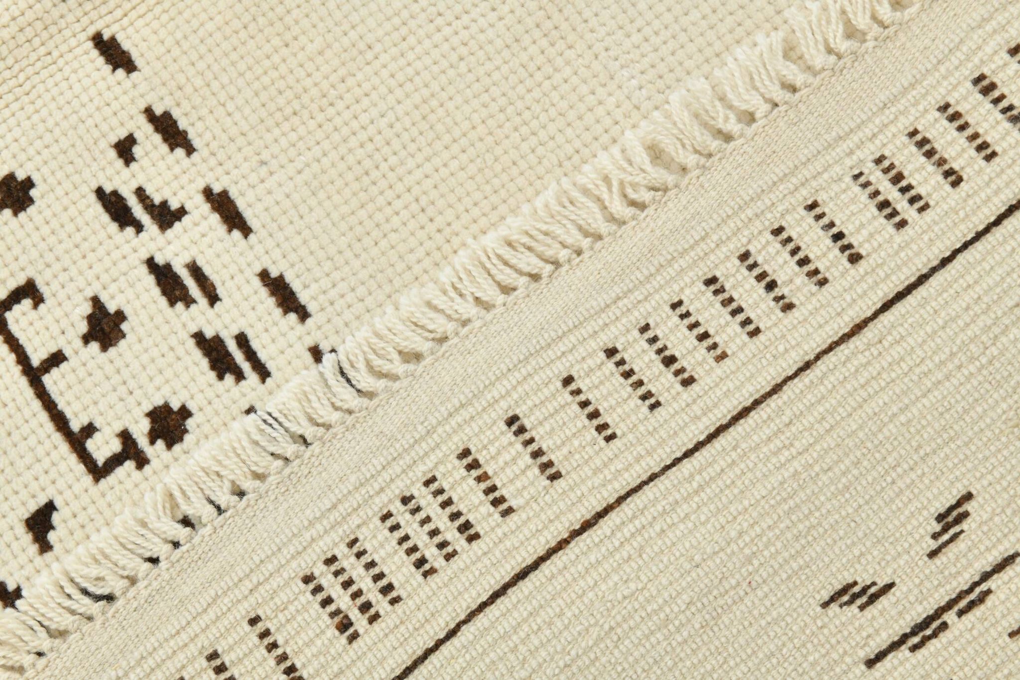8x10 Beige & Dark Brown Modern Oushak Rug, 232x303Cm