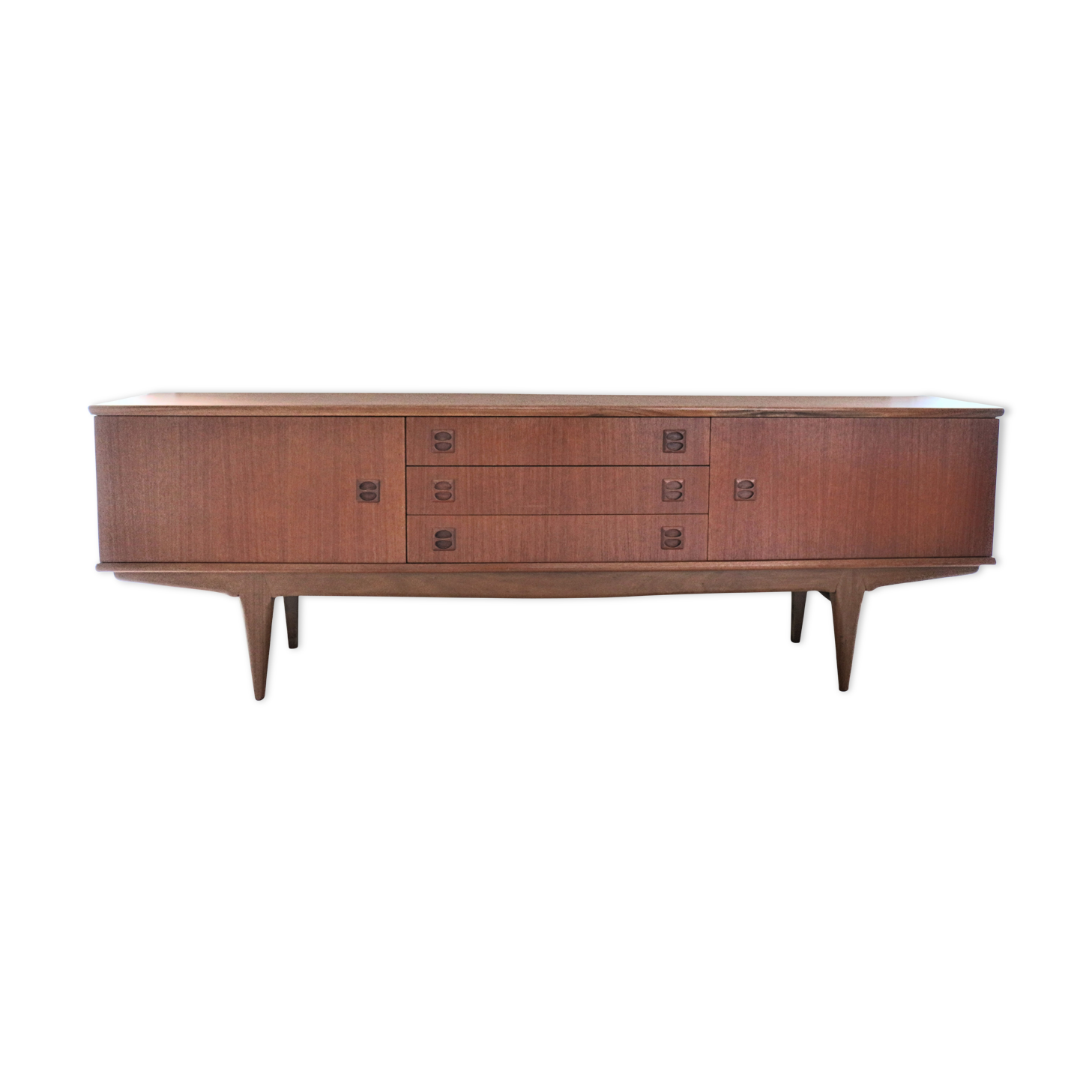 Scandinavian sideboard in teak and teak veneer in the late 60s