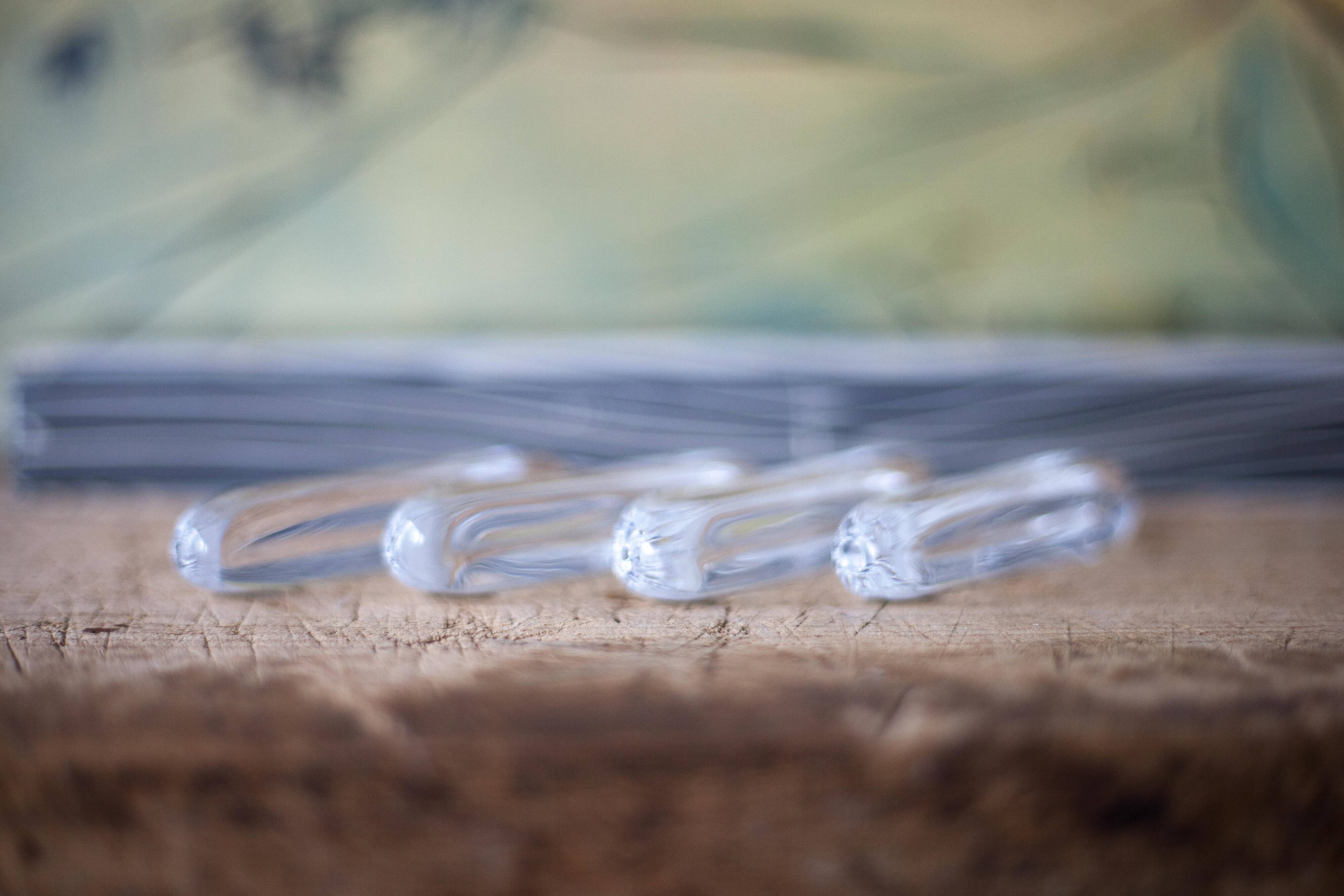 vintage knife holder X 12, Daum Cristal France knife rest, vintage signed cutlery holder