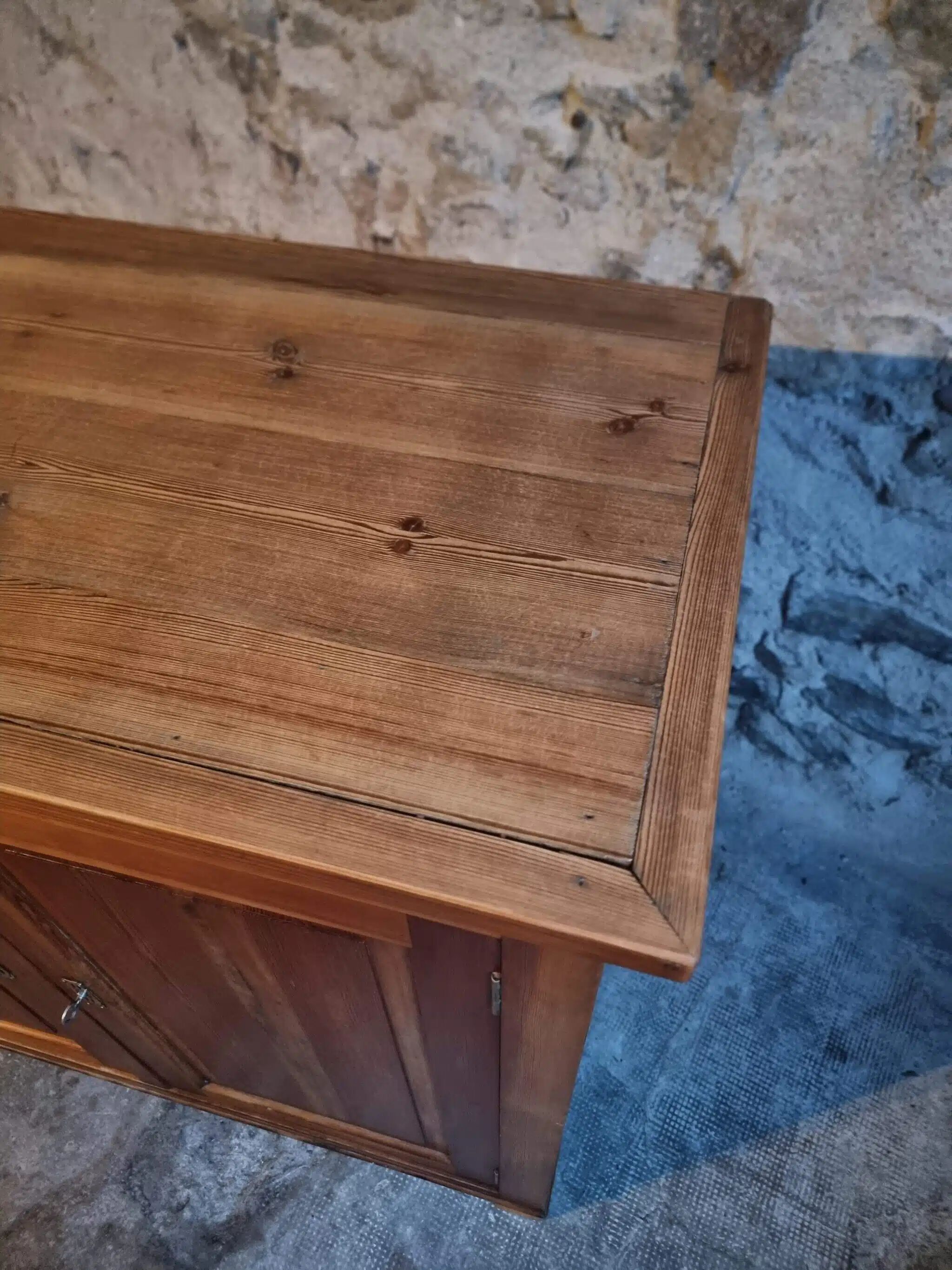 Vintage French pine buffet / Shop counter, 1930s