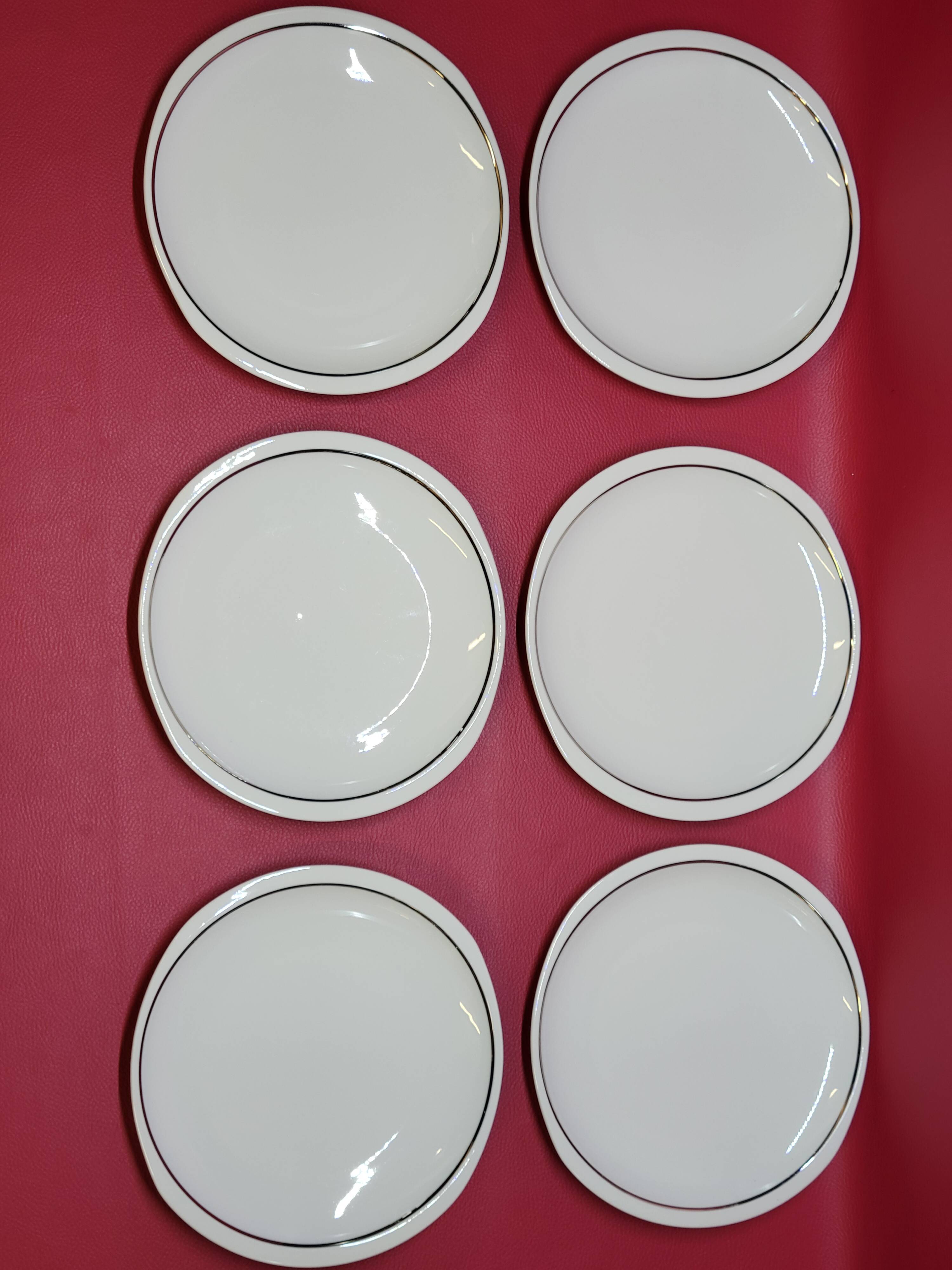 Service à café Art Déco porcelaine argentée de Limoges
