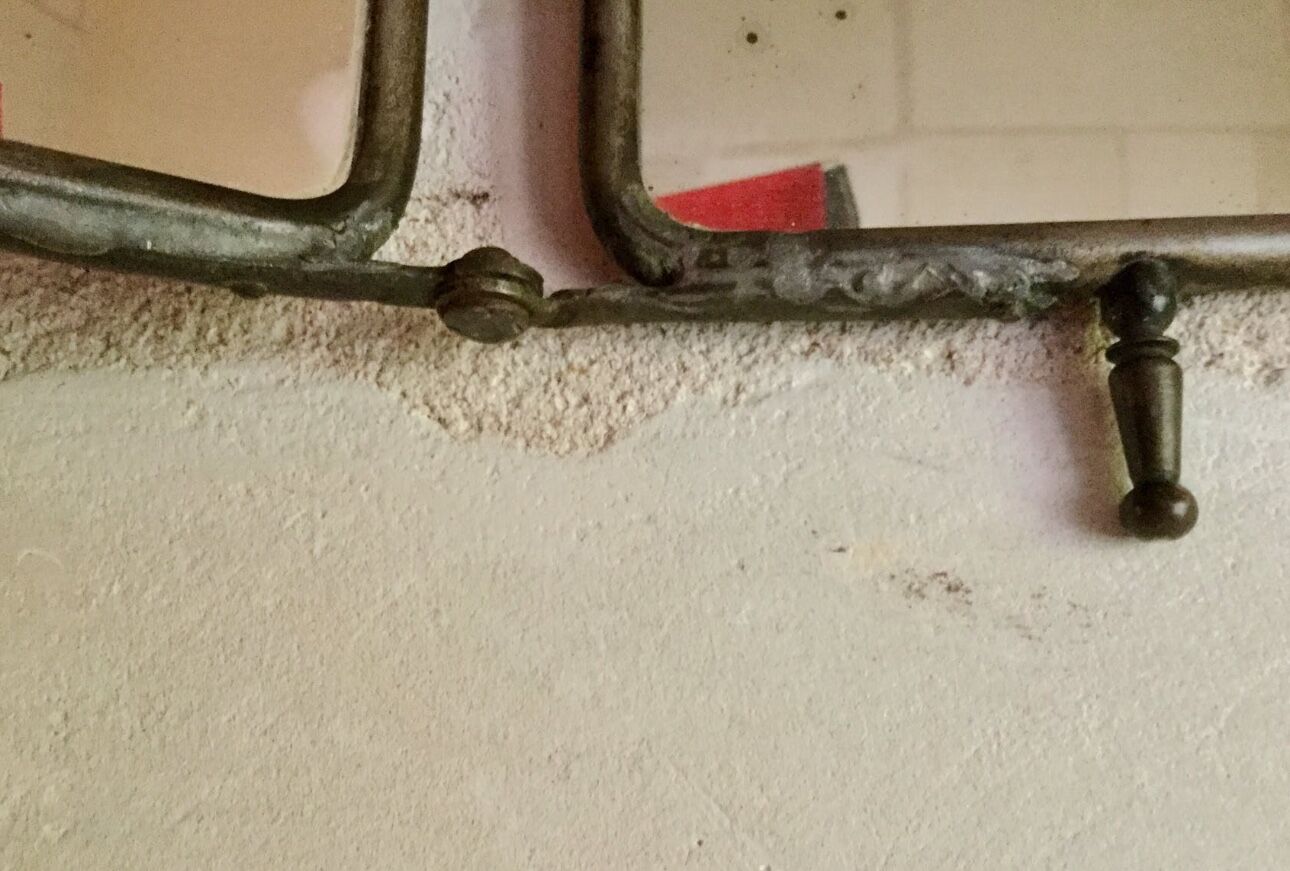 Triptych barber mirror 104x27 cm