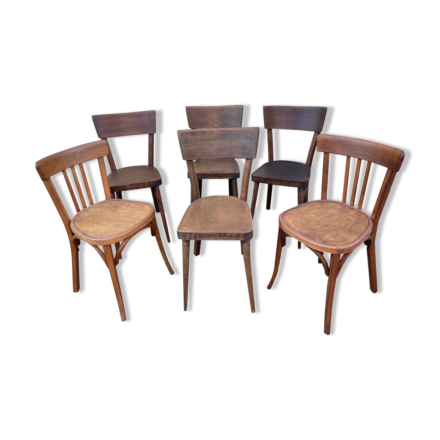 Mismatched bistro chairs