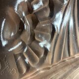 Art Deco Suspension Lamp in Pastel Pink Frosted Glass Signed Degué France 1930s