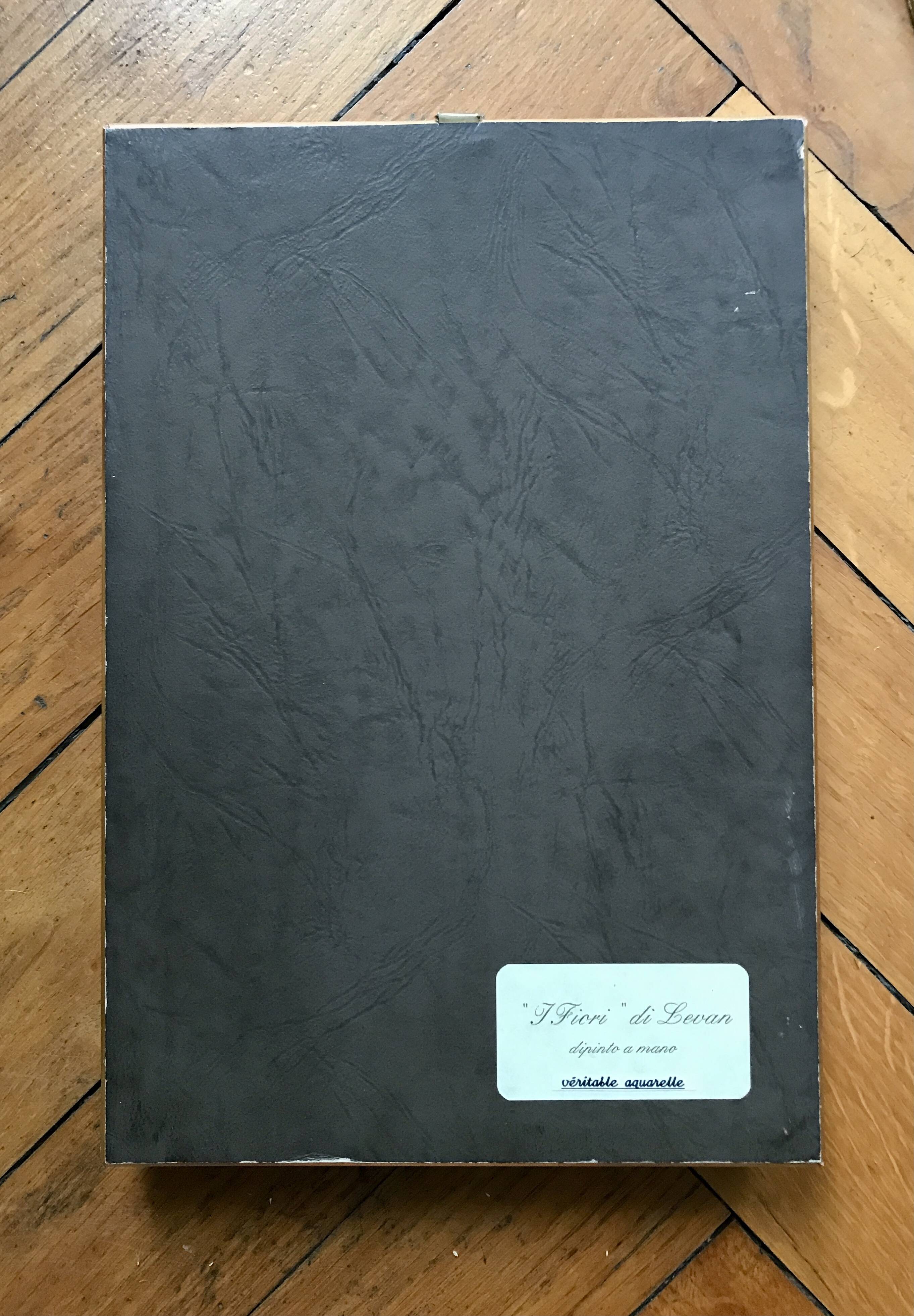 Very pretty framed watercolor bouquet of flowers Italy