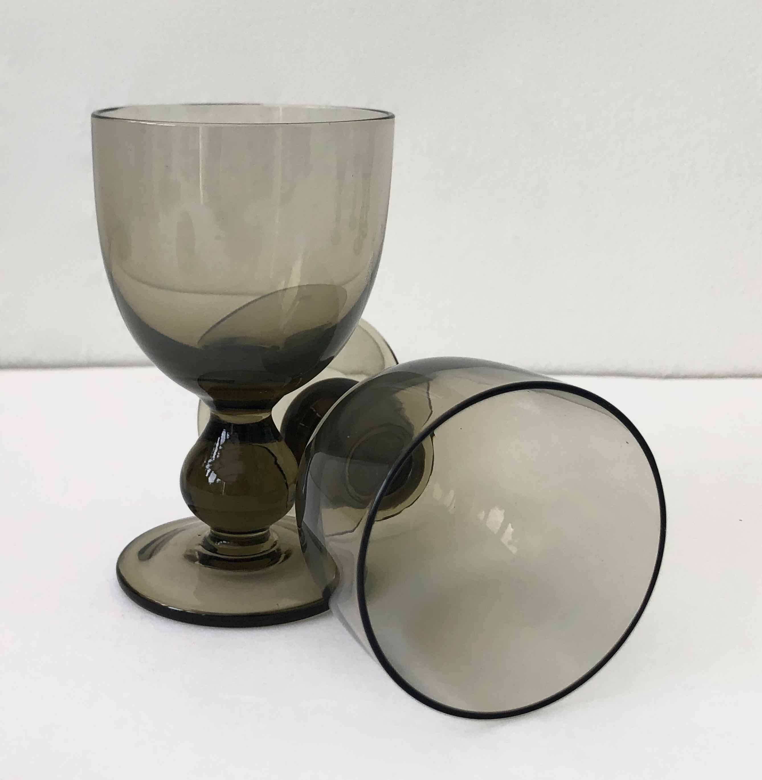 6 blown glass glasses and carafe 1960