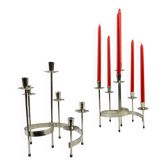 Pair of White Metal “Spiral” Candle holders by Gunnar Ander for Ystad-Metall, Sweden, 1960s