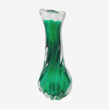 Vase ou soliflore vintage en verre 1970