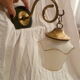 WALL LAMP / LANTERN IN GLASS & VINTAGE BRASS