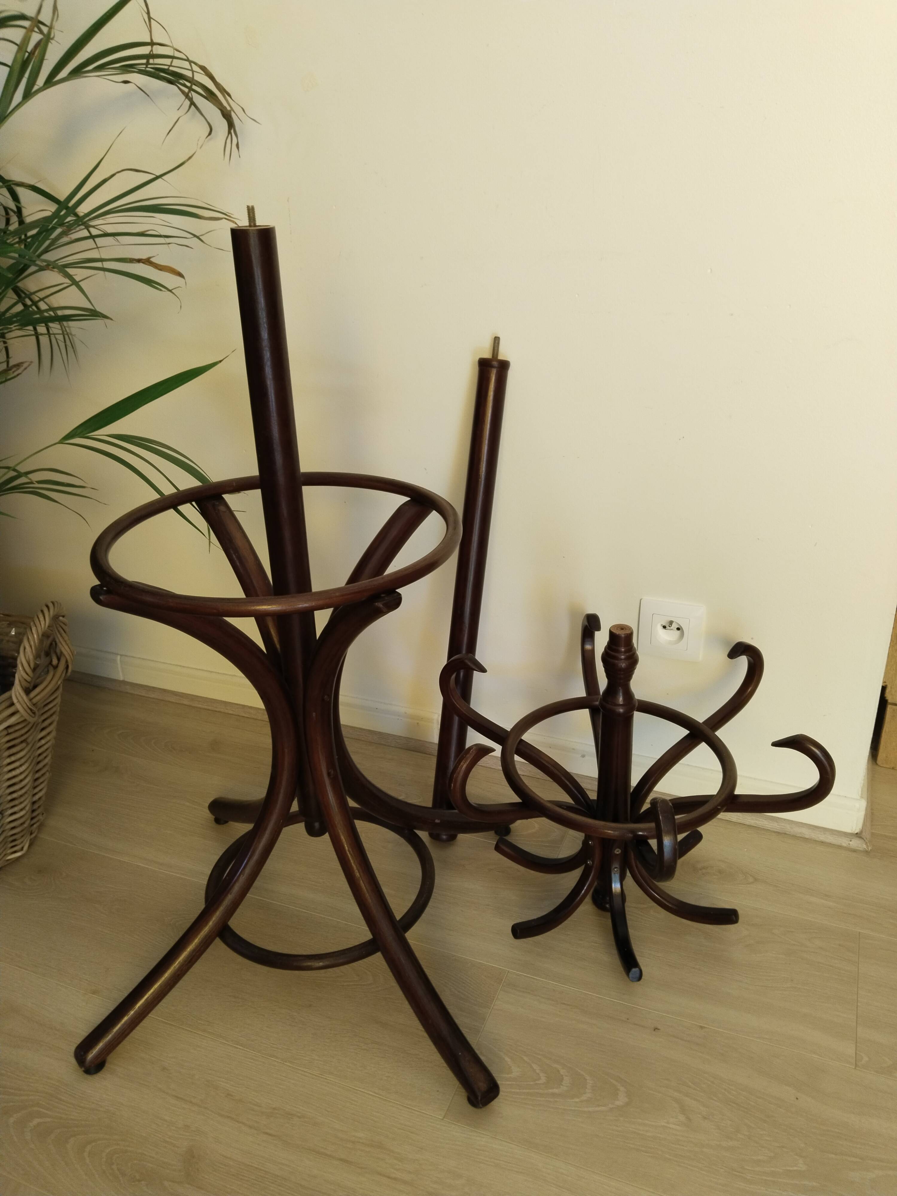 Parrot coat rack, Thonet style, Baumann, turned wood, 1950s