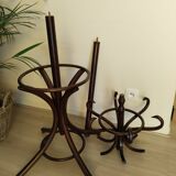 Parrot coat rack, Thonet style, Baumann, turned wood, 1950s