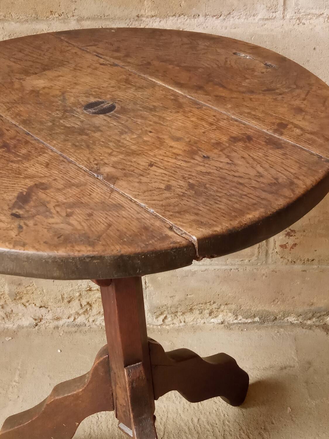 19th century oak pedestal table