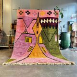 Modern Moroccan Boujad multicoloured Berber rug
