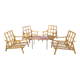 4 fauteuils en bambou et table basse vintage