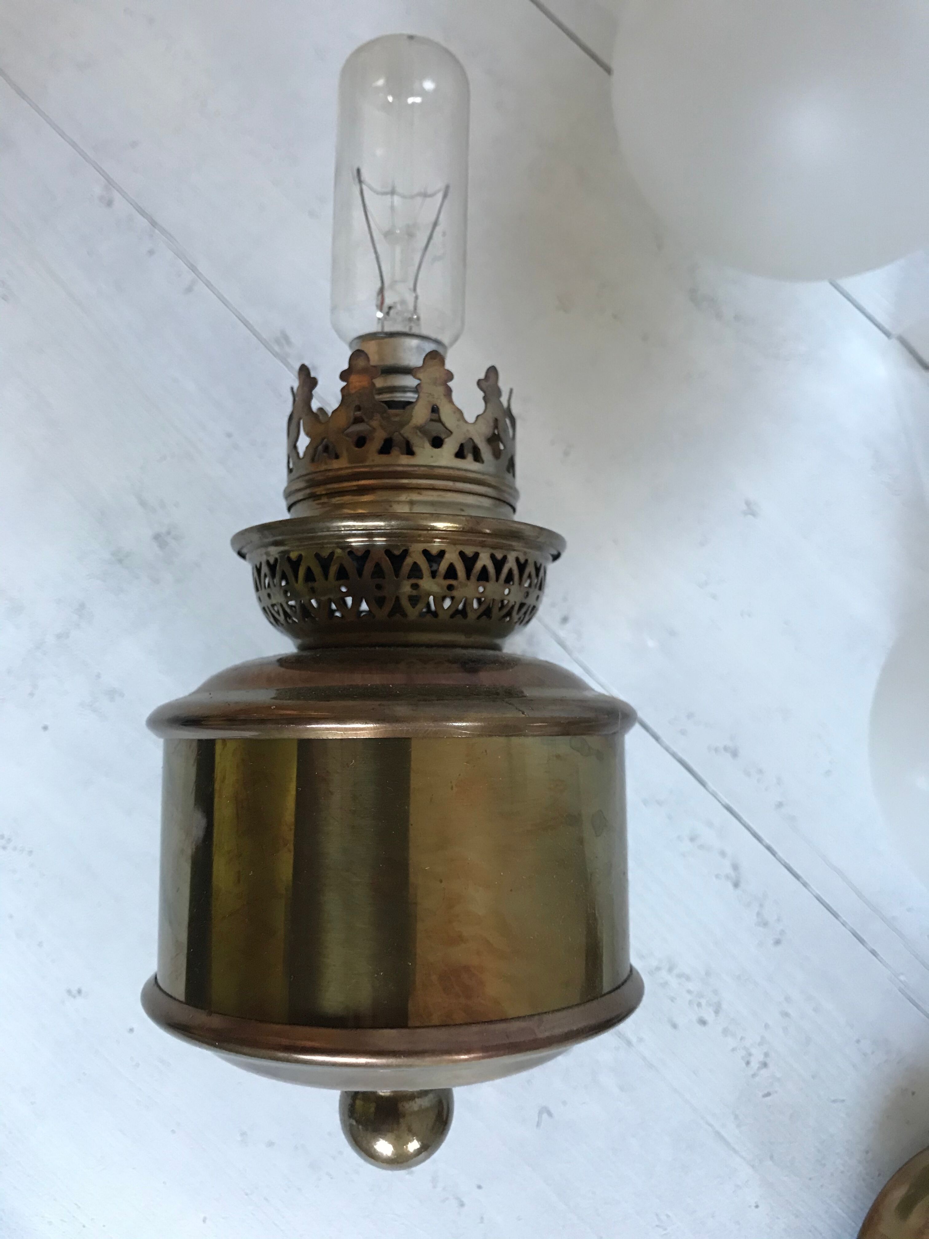 Old pair of brass wall light
