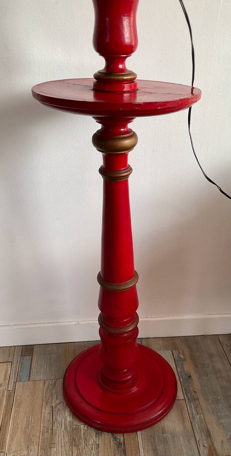 Wooden floor lamp base from the 60s