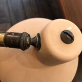 Vintage 60s beige and flexible gold desk lamp 45 cm