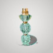 Green crystal bedside lamp attributed to Jacques Adnet for Baccarat.