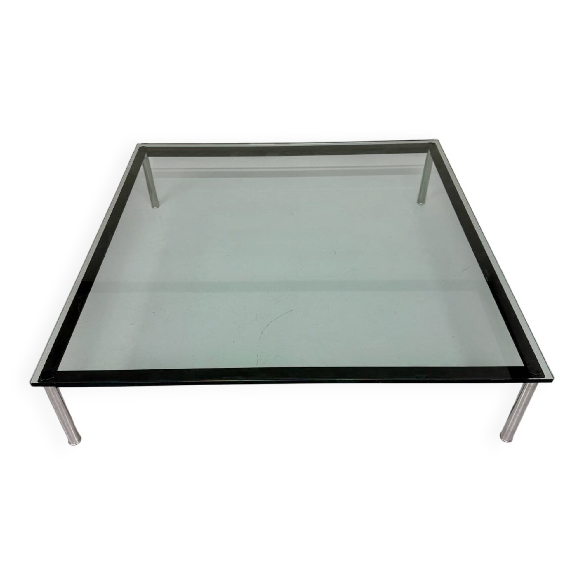 XXL coffee table LC10 design by Le Corbusier for Cassina, 1980s, glass.