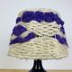Purple ceramic lamp and wool lampshade 70s
