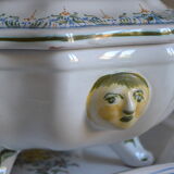 Tureen or vegetable dish in earthenware by Lallier in Moustiers