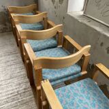 Set of 6 oak chairs with armrests Ate Van Apeldoorn