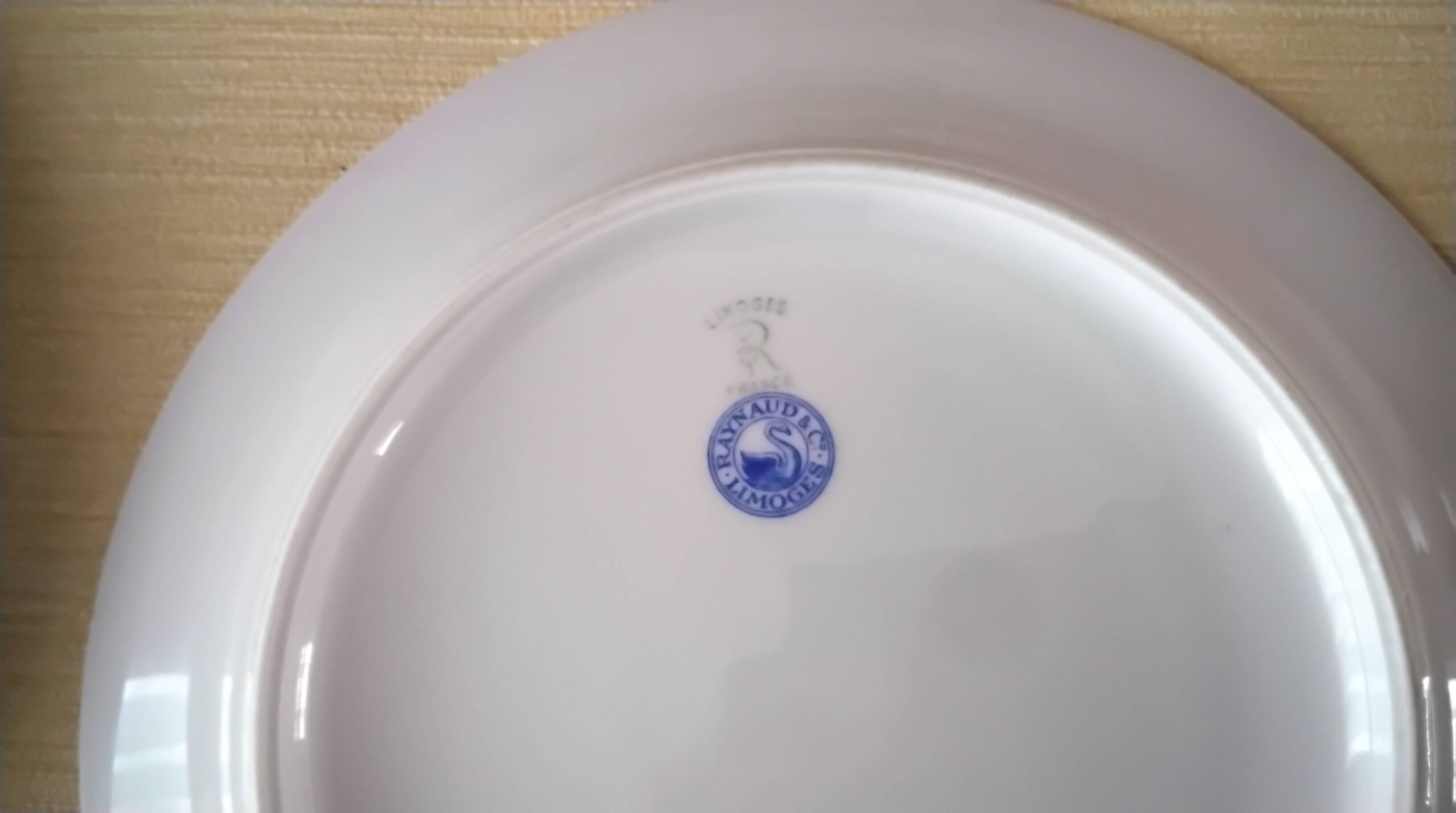 6 dessert plates in Limoges porcelain by Raynaud