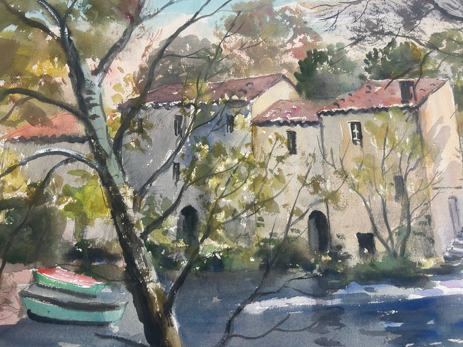 Watercolour landscape by Hourregue