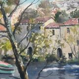 Watercolour landscape by Hourregue