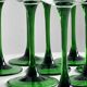 8 stemmed glasses with green stems, Alsatian wine glasses.