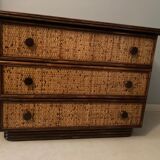 Dresser in rattan, designer Maugrion