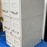 Set of 3 industrial lockers with 2 stackable drawers