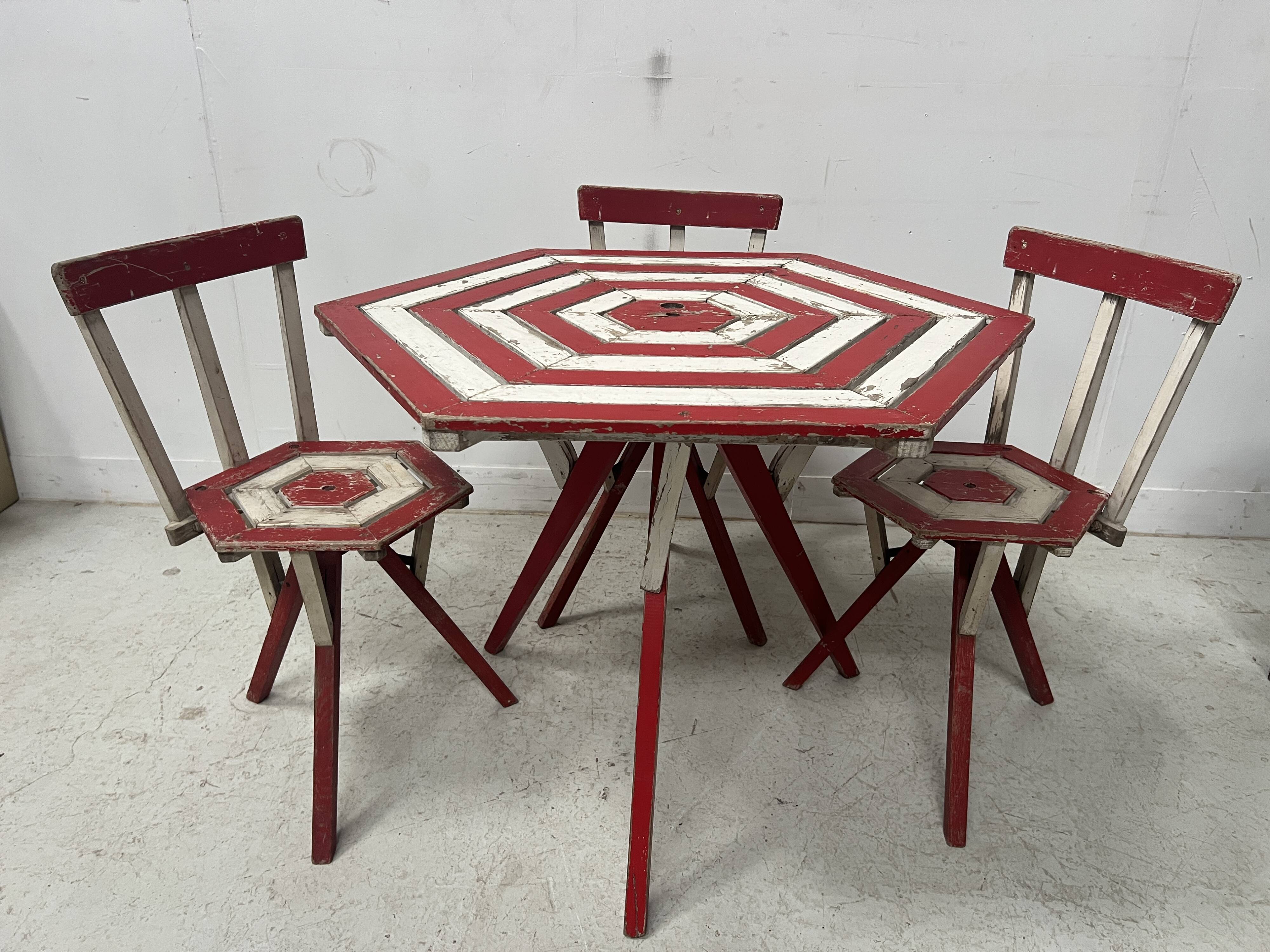 20th century lacquered beech garden furniture set