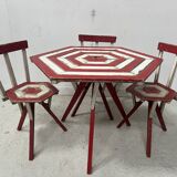 20th century lacquered beech garden furniture set