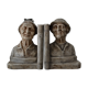 Book-clamps couple of realistic old men in plaster