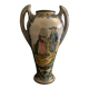 Vase Henriot Quimper, Signé HR, circa 1904-1922, numéroté 13, bretons, fleurs
