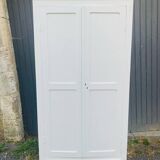 Antique white Parisian wardrobe with Majorelle blue interior