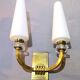 Pair of Art-Déco bronze & opaline sconces from Maison Lunel, France, 1950