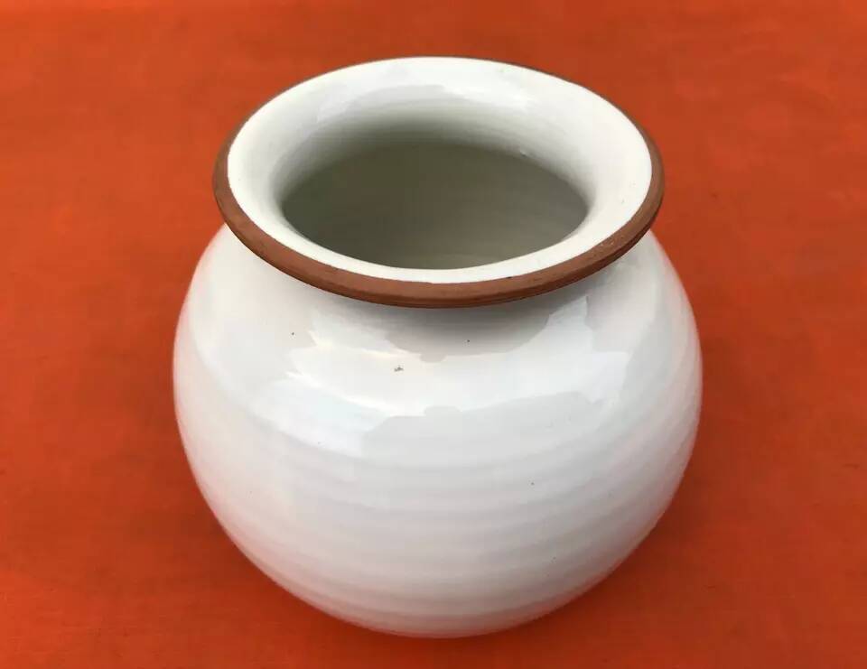 1960s glazed terracotta ball vase