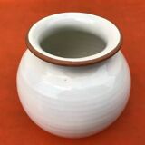 1960s glazed terracotta ball vase