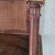 Glass-fronted walnut shelf