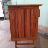 Vintage rattan and bamboo chest of drawers 50s