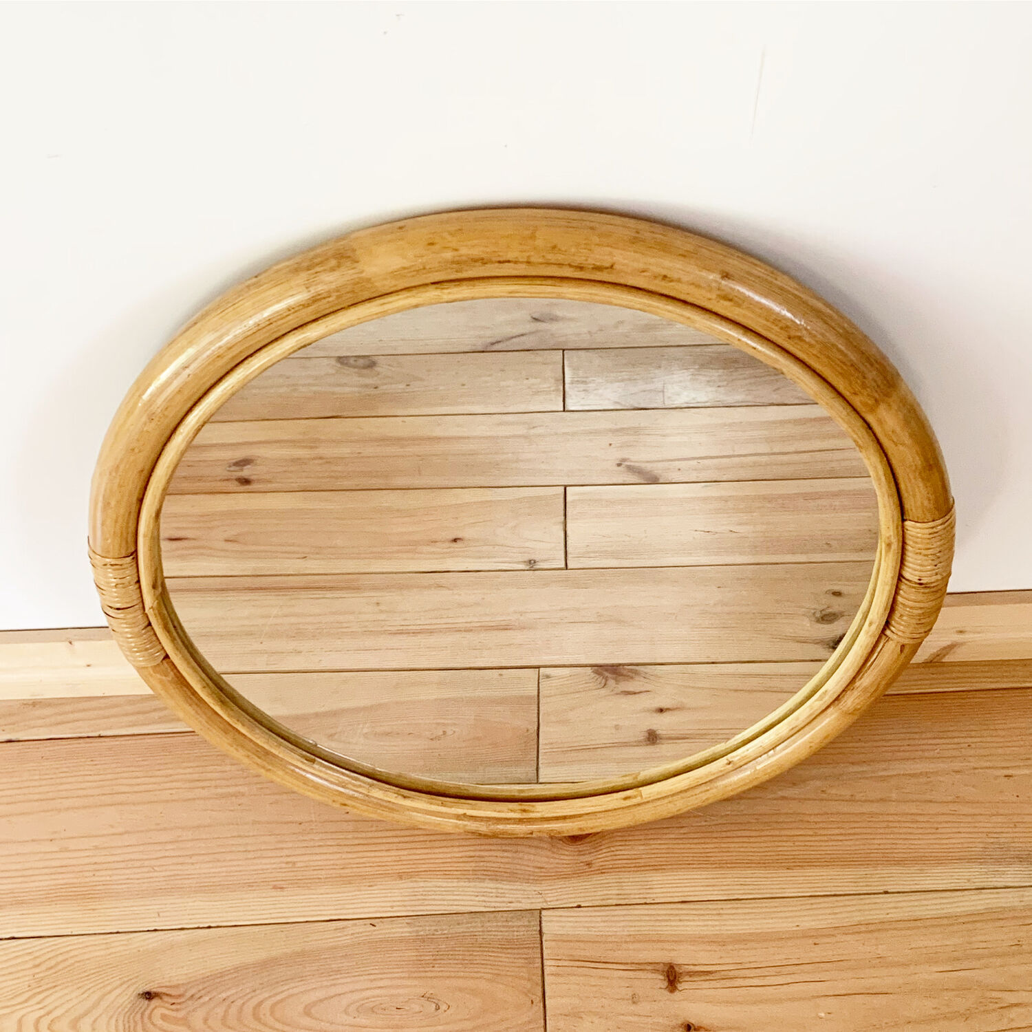 Vintage rattan mirror
